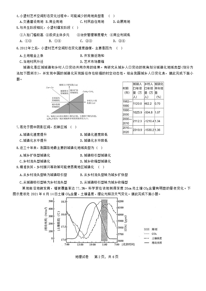 2024荆州中学高三下学期第三次适应性考试地理试卷含答案02