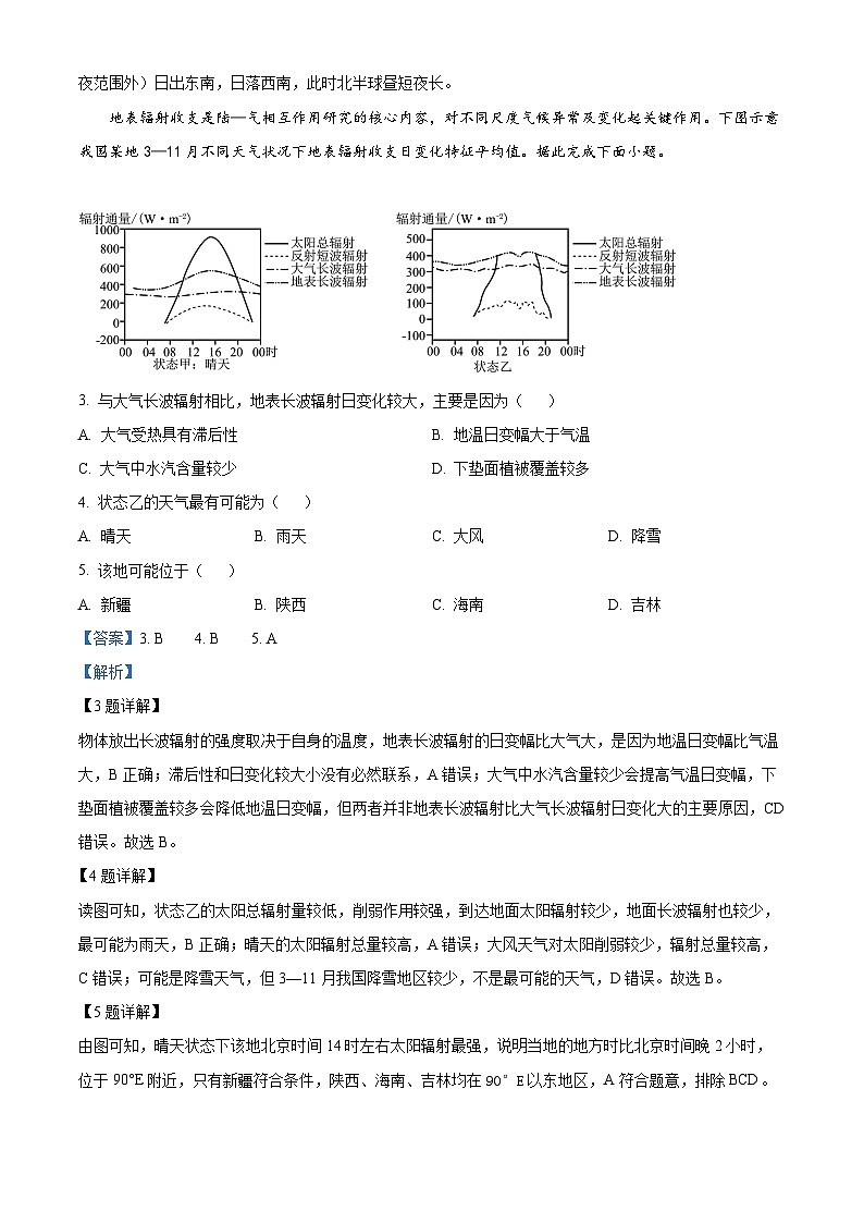 【重庆卷】重庆市乌江新高考协作体2024届高三下学期高考模拟监测（二）(乌江二模) 地理试卷02
