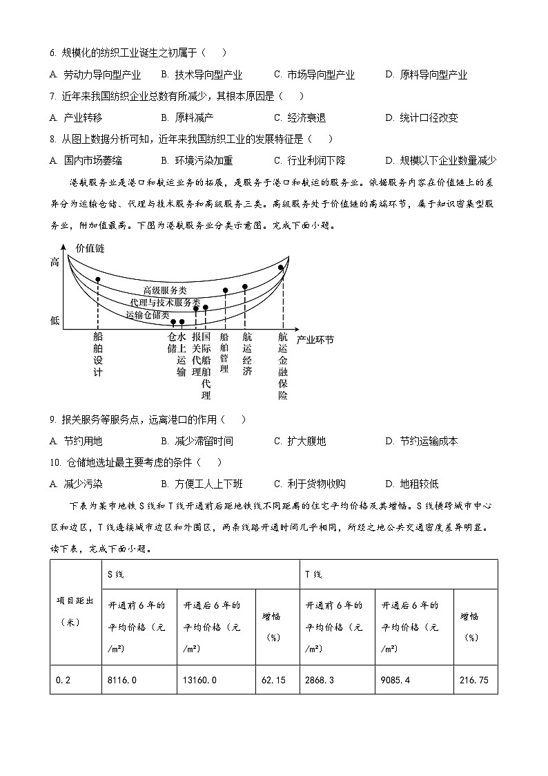 福建师范大学附属中学2023-2024学年高二下学期4月期中考试地理试题（Word版附解析）03
