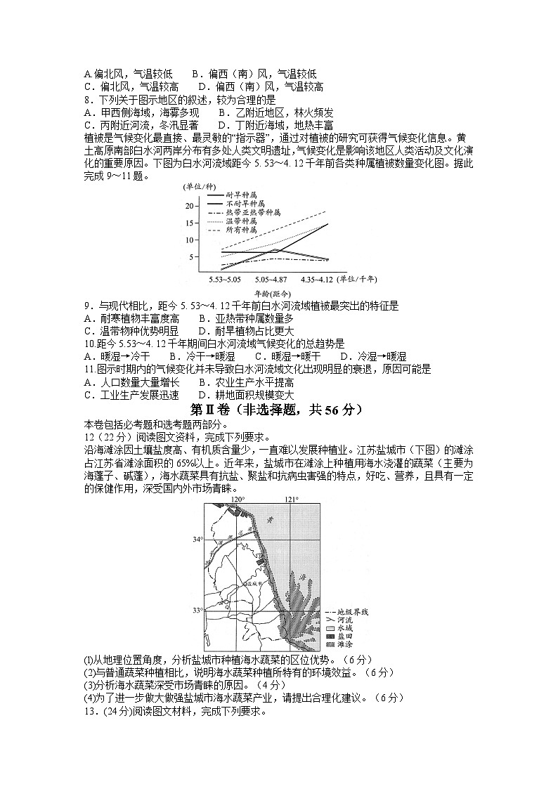 2023届四川省成都市石室中学高三下学期三诊模拟考试地理试题02