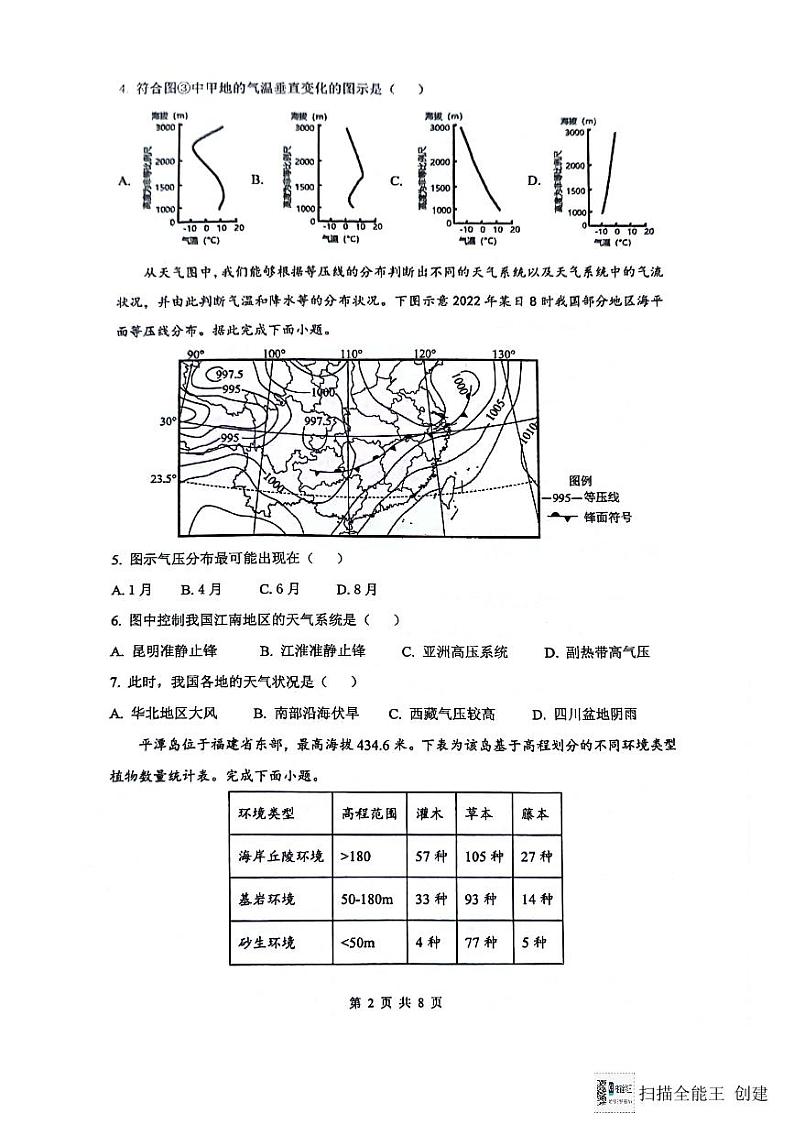 江苏省海安市实验中学等四校联考2023-2024学年高二下学期5月月考地理试题02