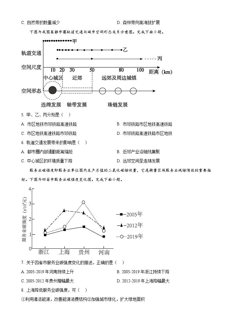2024福建省宁化市一中高三下学期第一次质检模拟试题地理含解析第2页