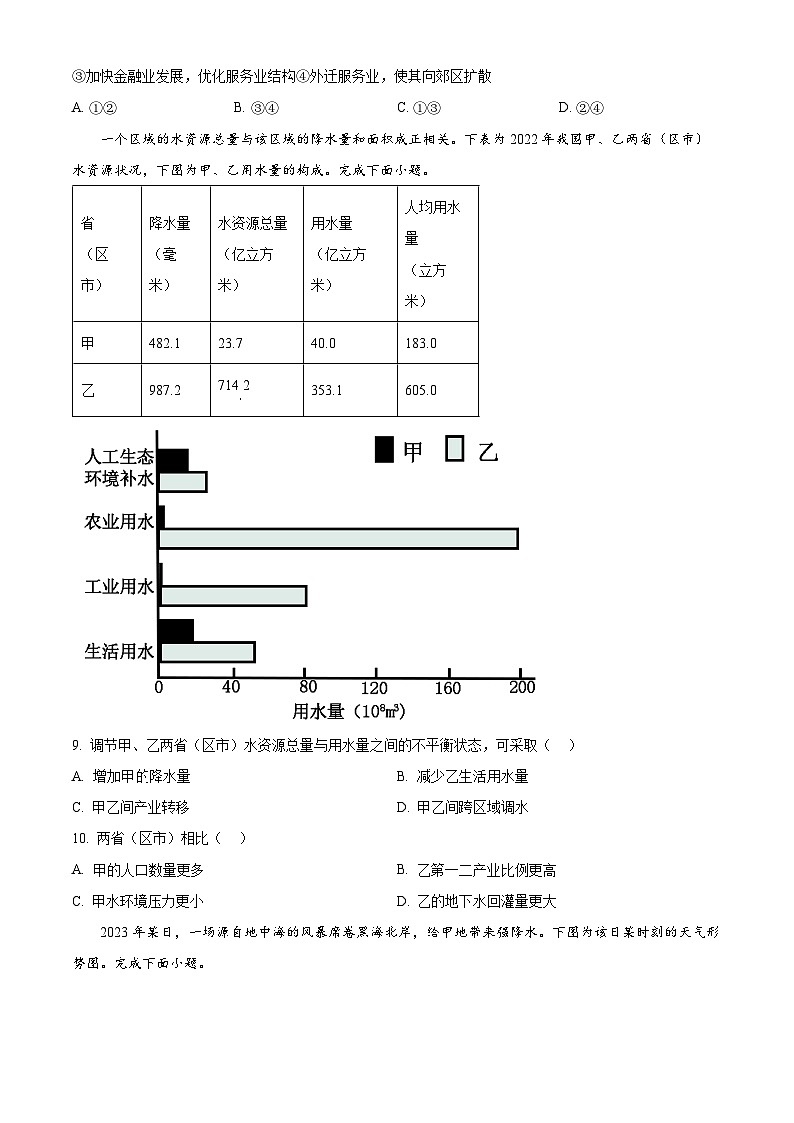 2024福建省宁化市一中高三下学期第一次质检模拟试题地理含解析第3页