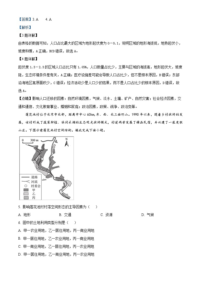 广东省佛山市南海区2023-2024学年高一下学期4月素养测试地理试卷（原卷版+解析版）03