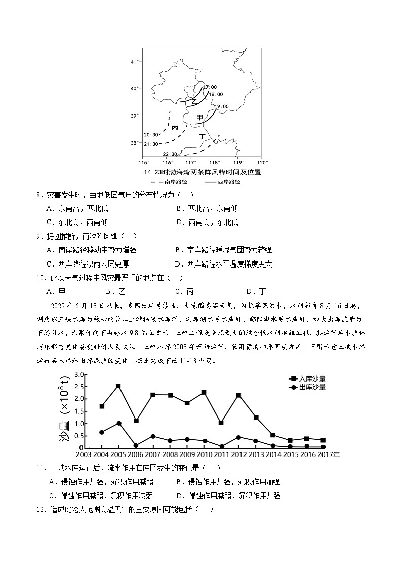 高考模拟卷01-【冲刺高考】备战2024年高考地理阶段性模拟仿真冲刺卷（江苏专用）03