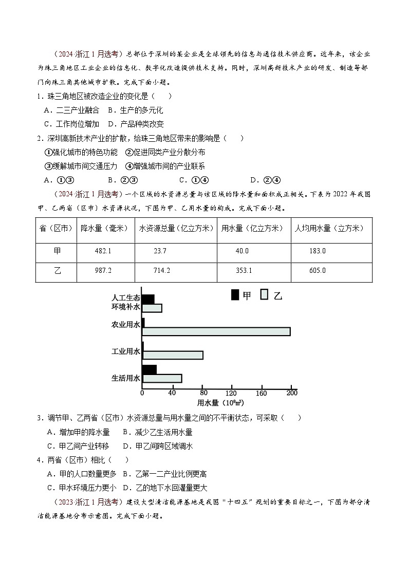 专题09 区域联系与区域协调发展（真题查漏+补缺方法+通关练）-高考地理三轮复习冲刺过关（新高考）02