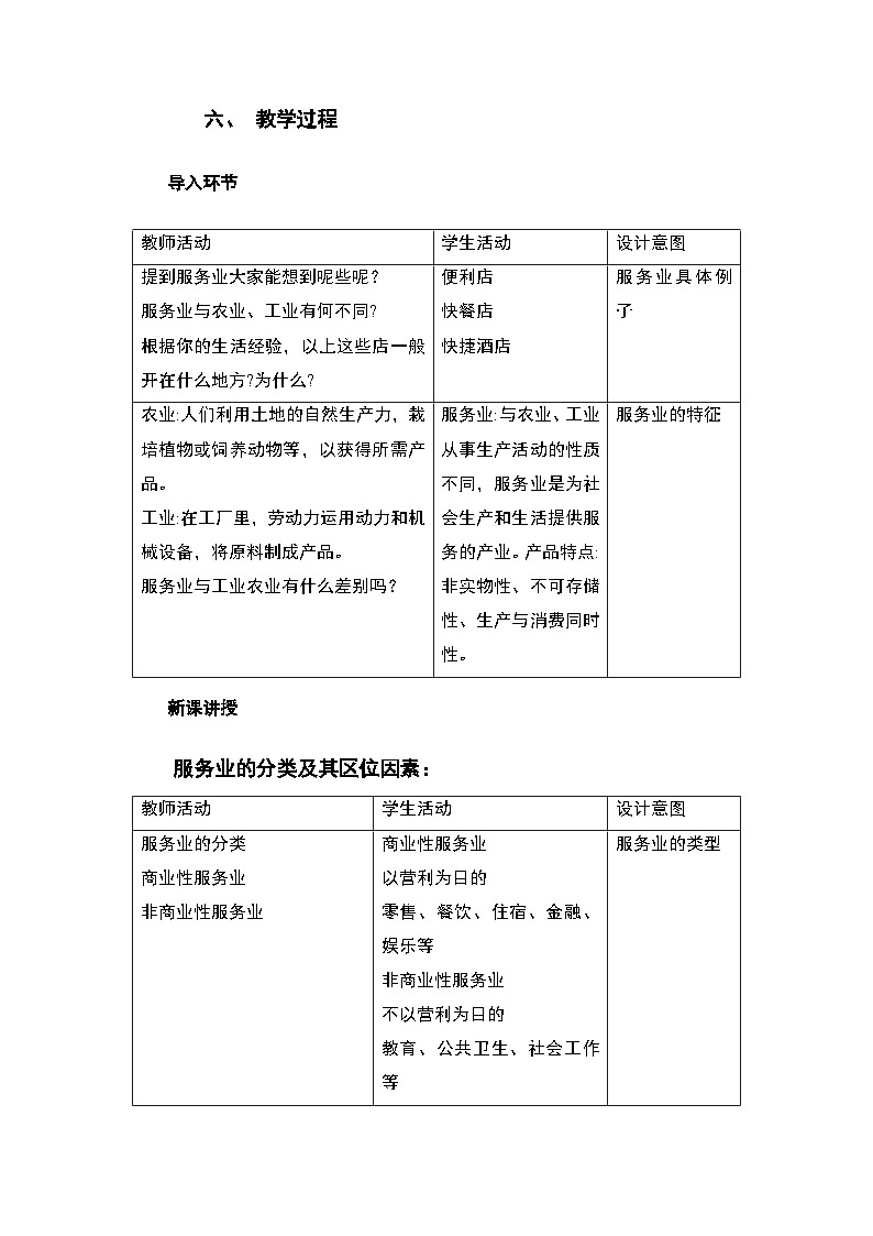 3.3.1 服务业区位因素教案 人教版（2019）高中地理必修二第2页