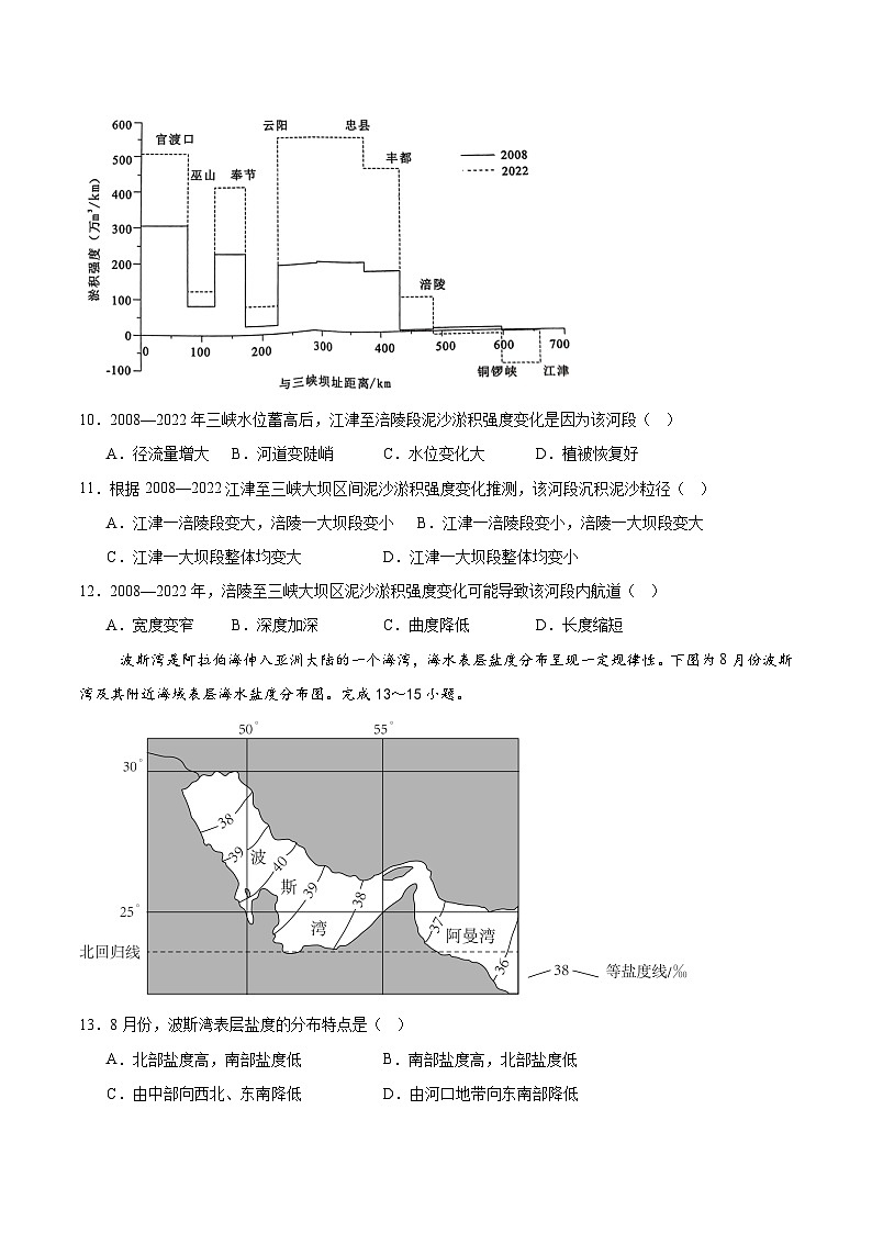 2024届浙江省杭州市西湖高级中学高考模拟预测地理试题03