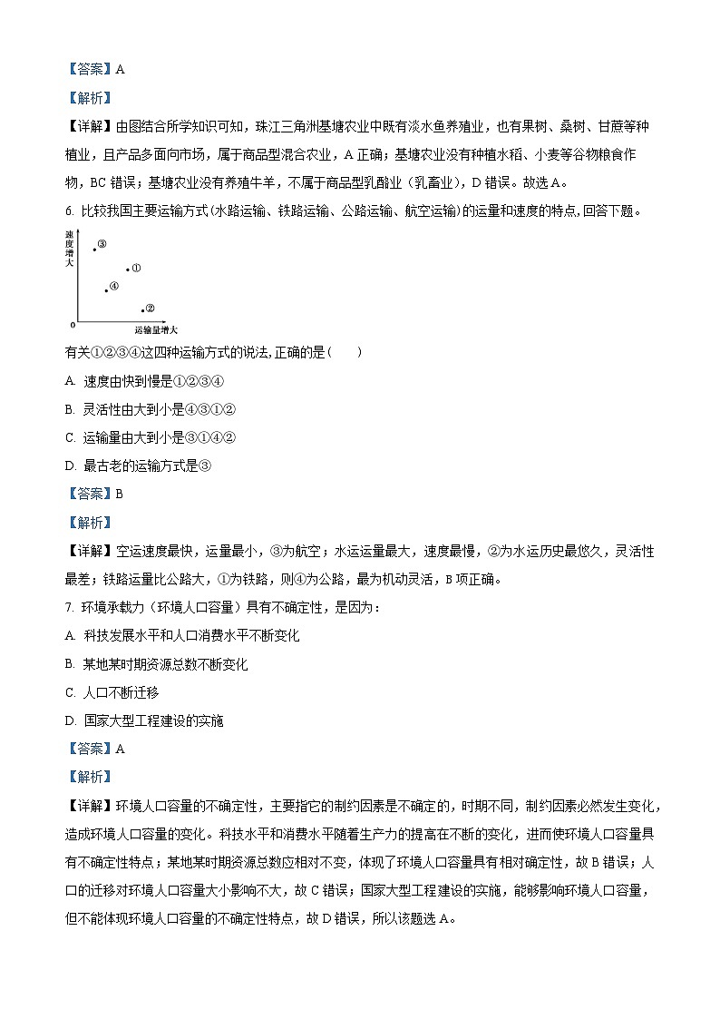 福建省仙游县度尾中学2023-2024学年高一下学期5月期中地理试题（学生版+教师版）03