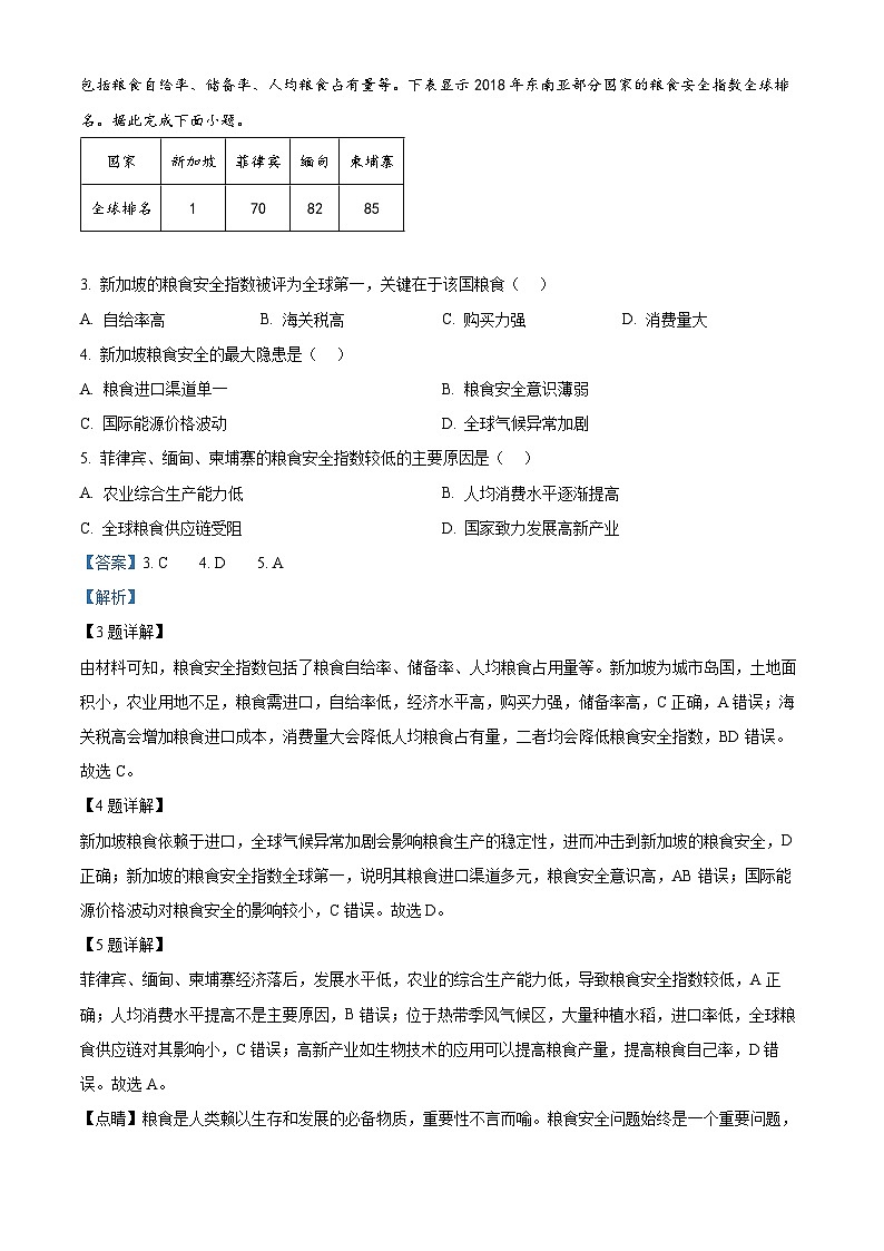 河北省衡水市安平中学2023-2024学年高二下学期5月月考地理试题（学生版+教师版）02