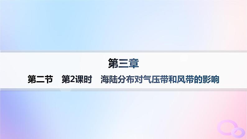 2025年高中地理第3章第2节第2课时海陆分布对气压带和风带的影响分层作业课件新人教版选择性必修101