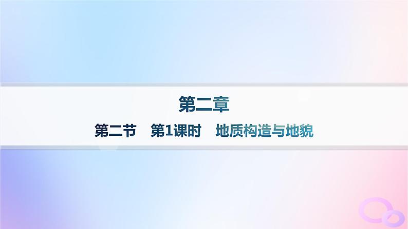 2025年高中地理第2章第2节构造地貌的形成第1课时地质构造与地貌课件新人教版选择性必修1第1页