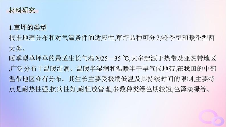 2025年高中地理第5章问题研究如何看待我国西北地区城市引进欧洲冷季型草坪课件第3页