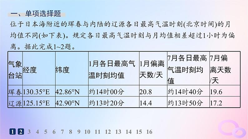 2025年高中地理第3章大气的运动素养综合训练课件新人教版选择性必修102