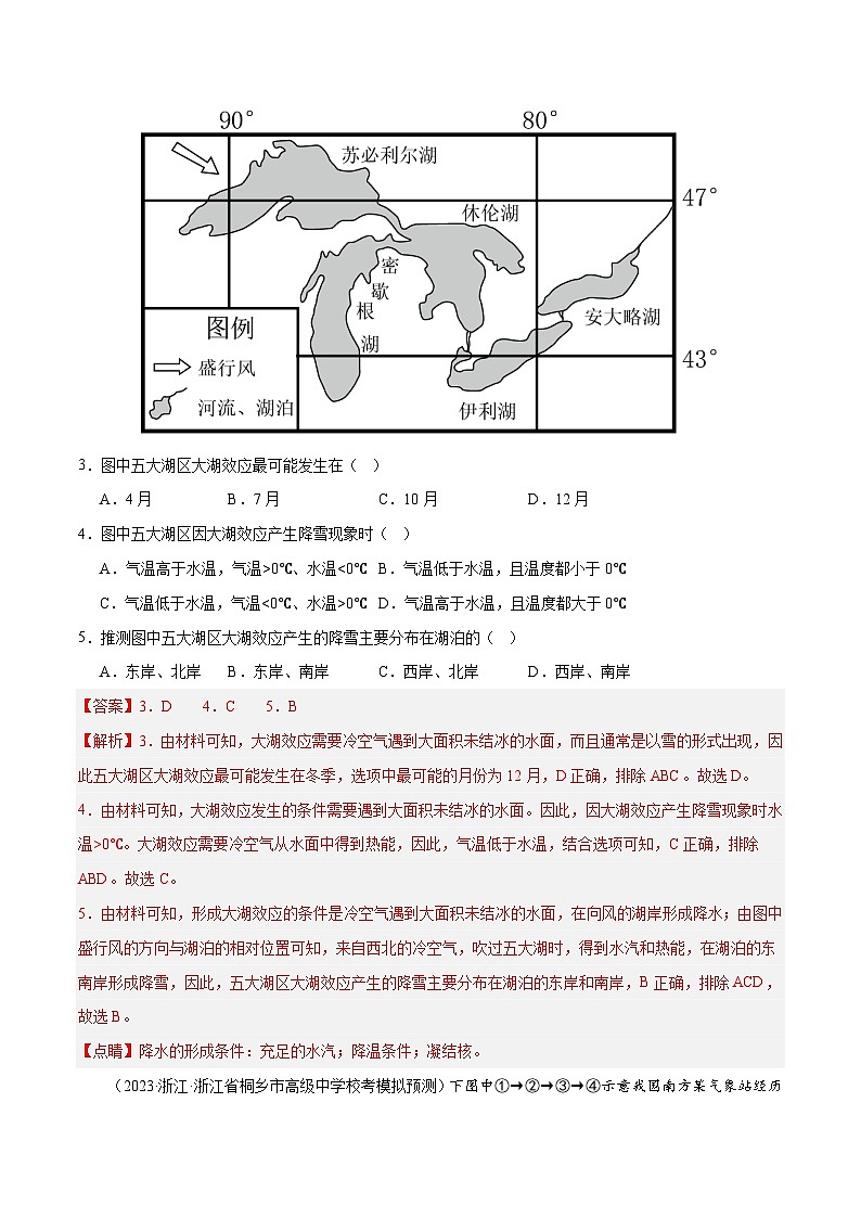 专题03.1 大气运动与微专题(雨、雾、云、风)（分层练） -2024年高考地理二轮复习（新高考）03