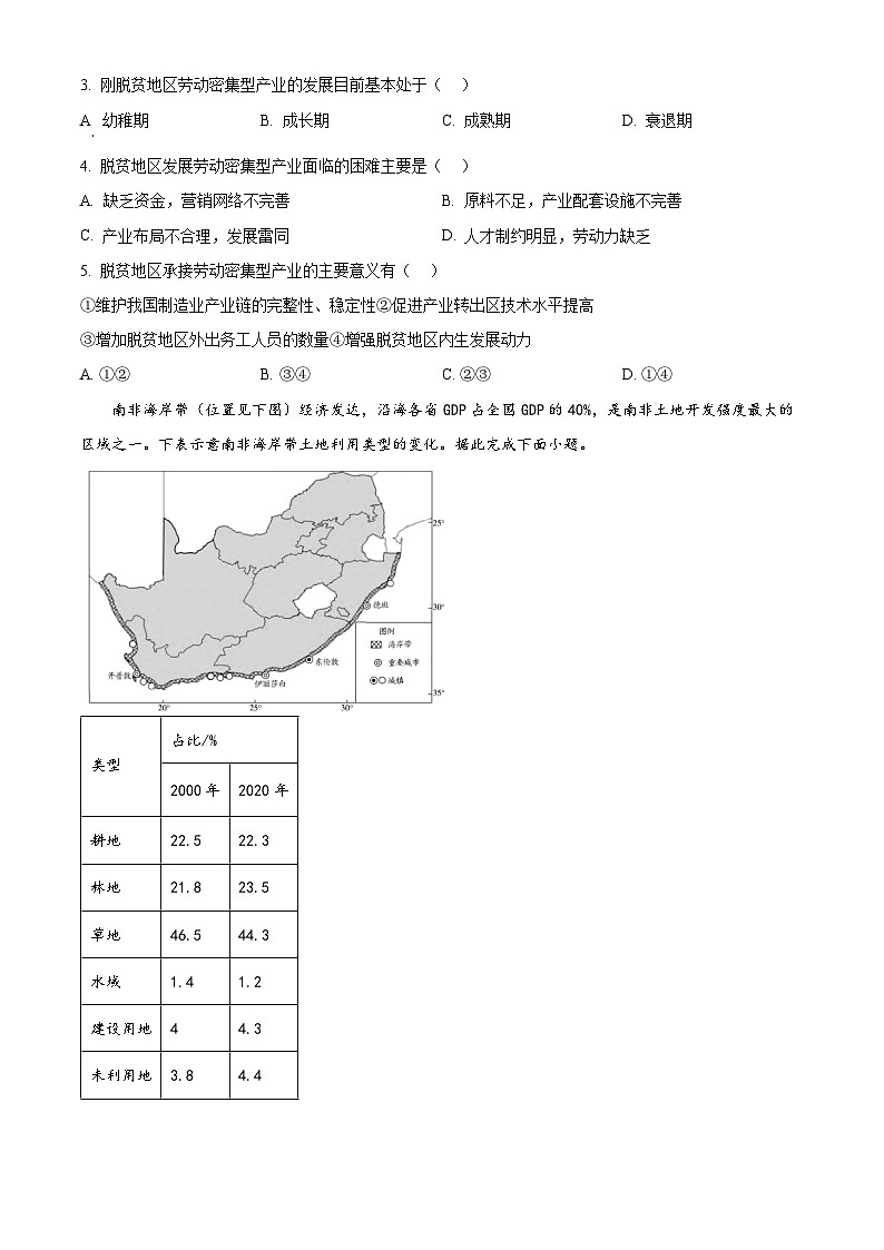 2024届山东省天一大联考高考模拟预测地理试题（学生版+教师版 ）02