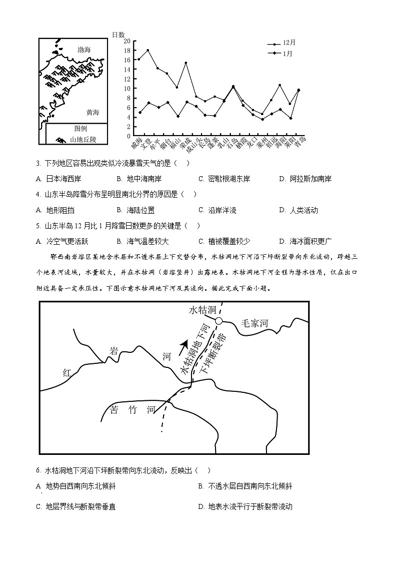 重庆市乌江新高考协作体2023-2024学年高二下学期5月月考地理试题（学生版+教师版 ）02