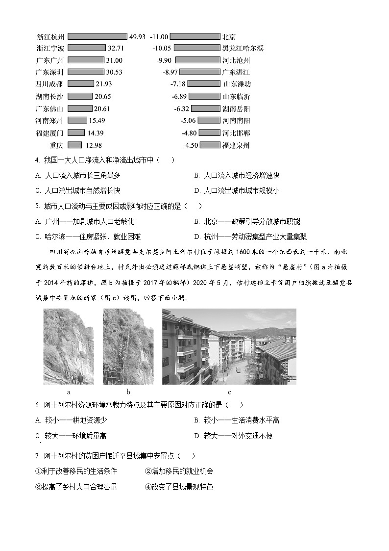 黑龙江省大庆铁人中学2023-2024学年高一下学期期中考试地理试卷（学生版+教师版）02