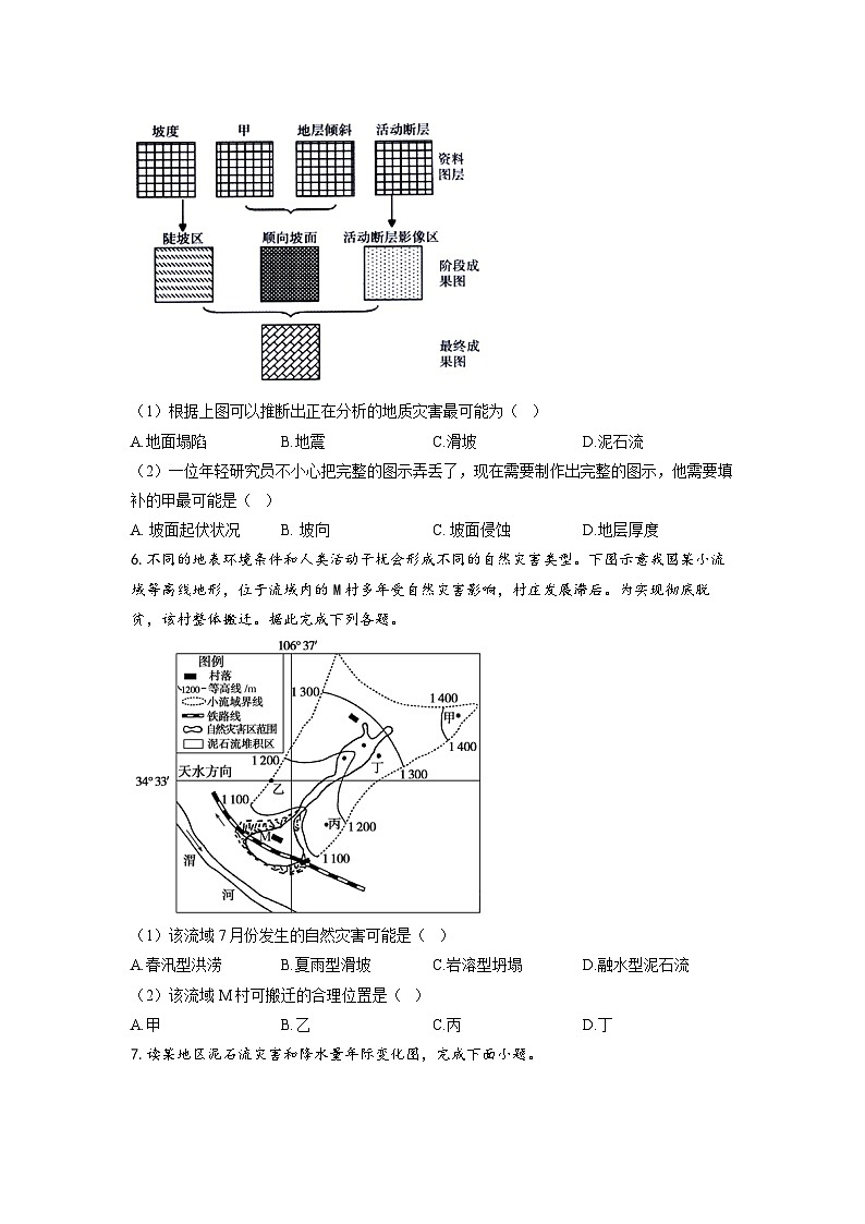 6.2地质灾害同步课时训练 高中地理人教版（2019）必修第一册第3页