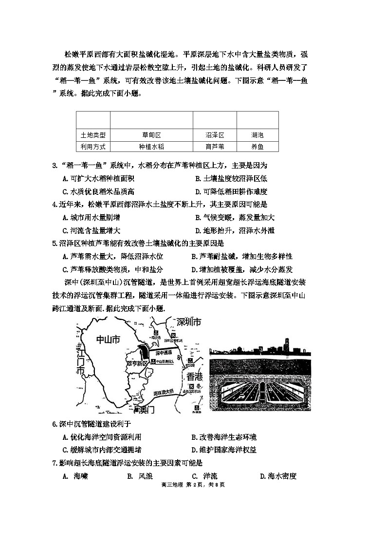 2024届山东省日照市高三校际联合考试（三模）地理试题02