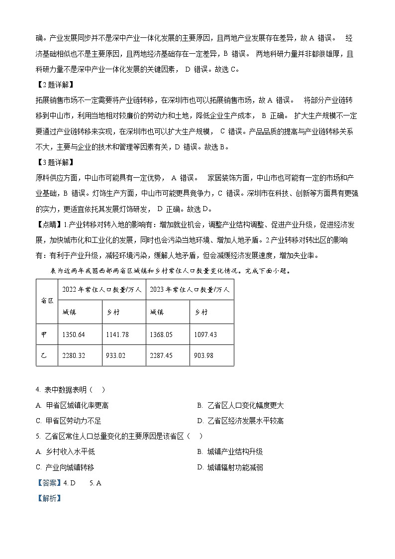 2024届江西省上饶市第一中学高考模拟预测地理试题（学生版+教师版）02