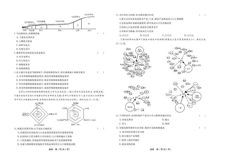 河北省秦皇岛市部分示范高中2024届高三下学期三模地理试卷（PDF版附答案）第2页