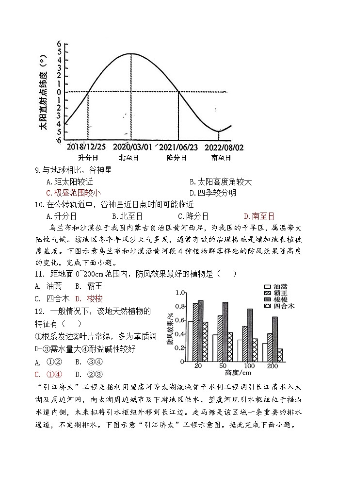 2024届广东省梅州市兴宁市第一中学高考考前模拟预测地理试题第3页