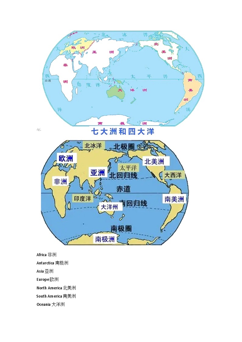 大洲大洋介绍 知识点 高考地理一轮复习第1页