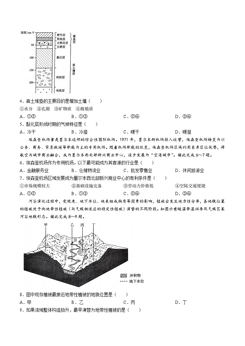 （网络+收集版）2024年新高考辽宁地理高考真题文档版（无答案）适用地区辽宁、黑龙江、吉林02