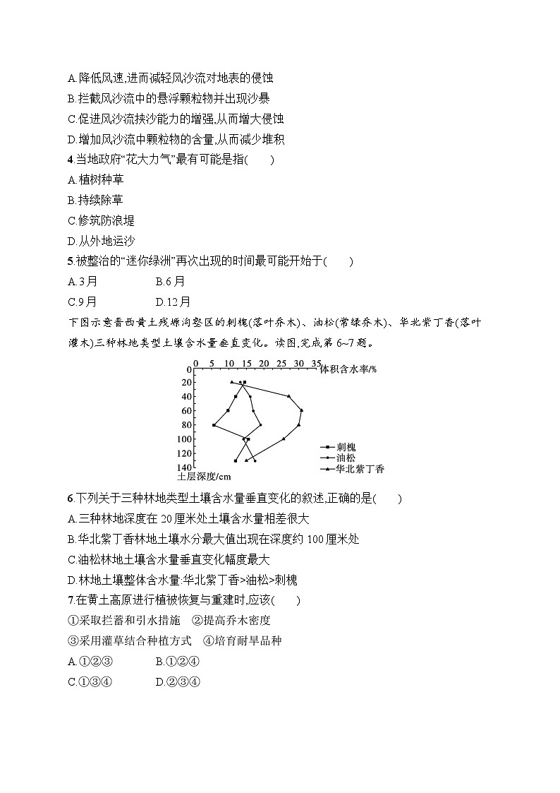 2025届人教新高考高三地理一轮复习考点规范练34生态脆弱区的综合治理（Word版附解析）02