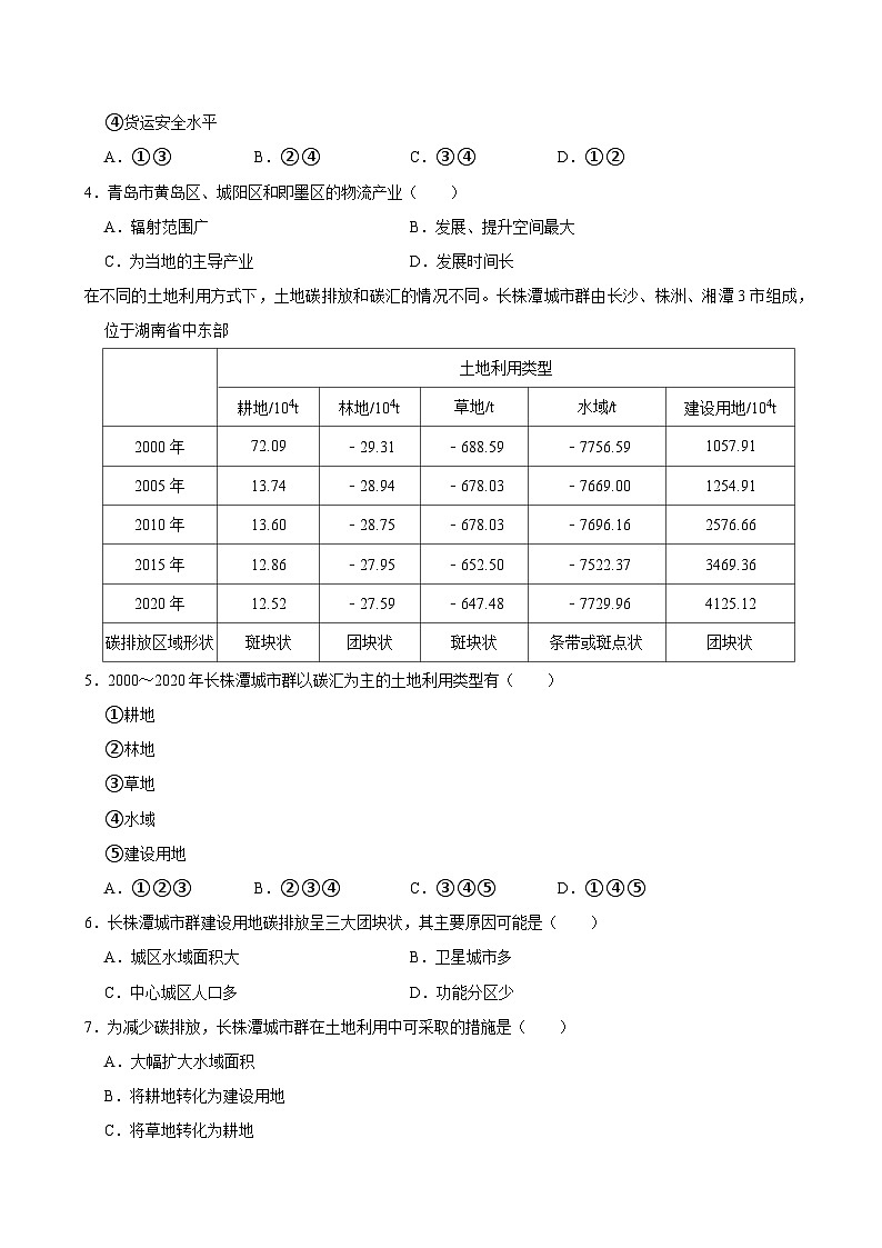 2024届湖南省衡阳市高考二模地理试卷02