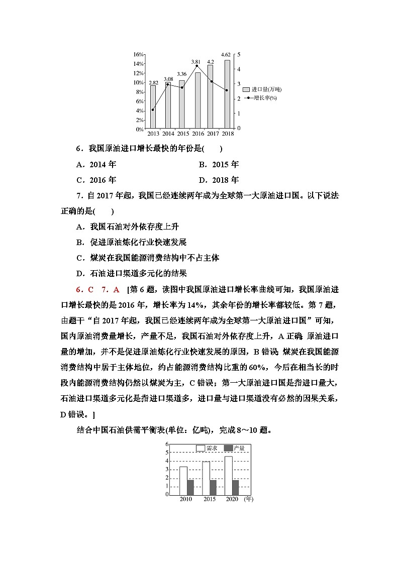 中图版高中地理选择性必修3课时分层作业4石油资源及战略意义含答案03
