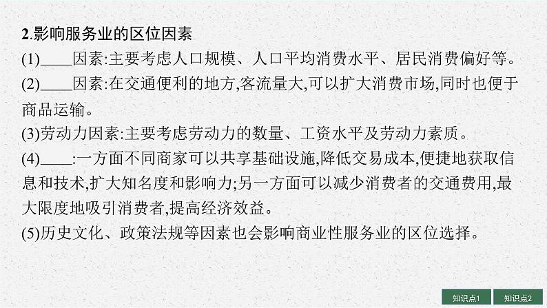 2025届人教新高考高三地理一轮复习课件第3讲服务业区位因素及其变化第6页