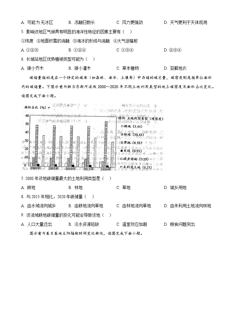 2024届湖北省华中师范大学第一附属中学高考考前测试地理试题无答案第2页