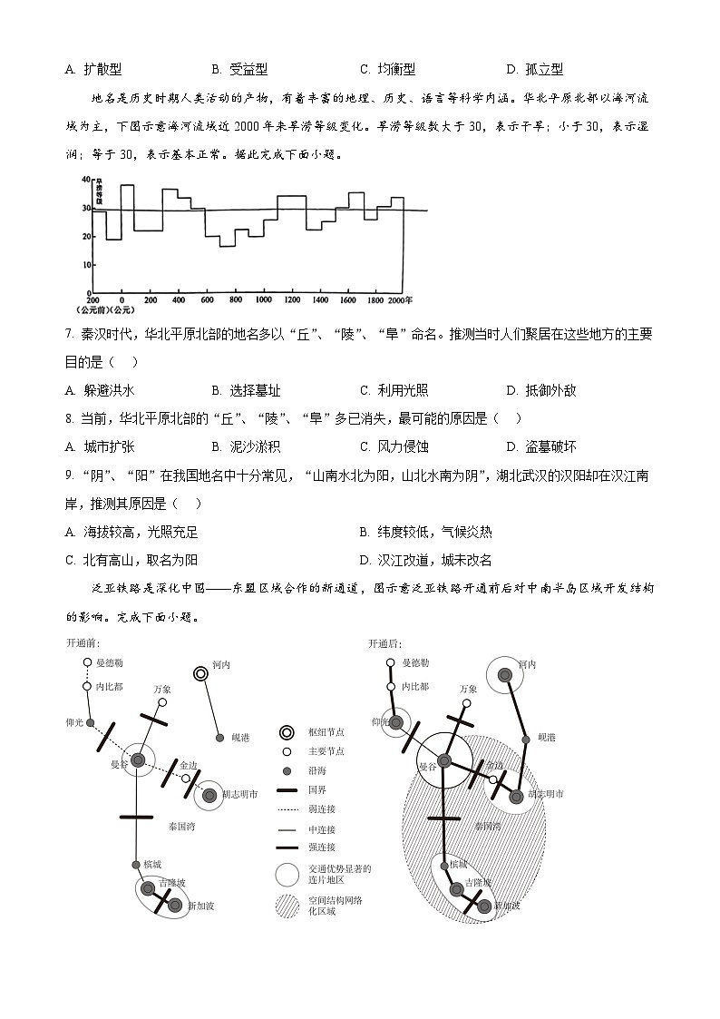 2024襄阳五中高三下学期四模地理试题含解析02