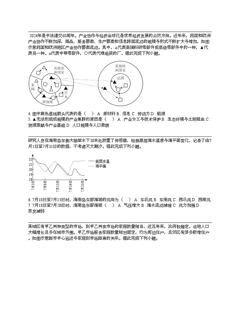 [地理]【高考真题】2024年福建省新高考地理试卷（选择性）02