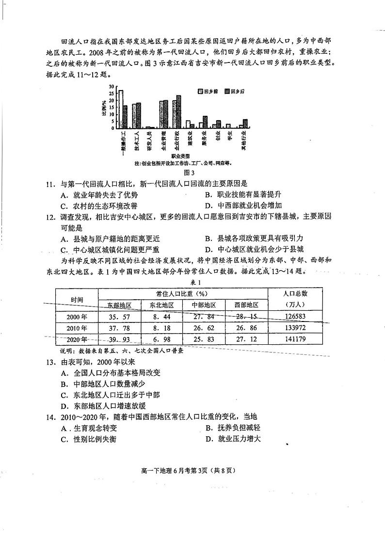 福建省厦门市第一中学2023-2024学年高一下学期6月月考地理试题03