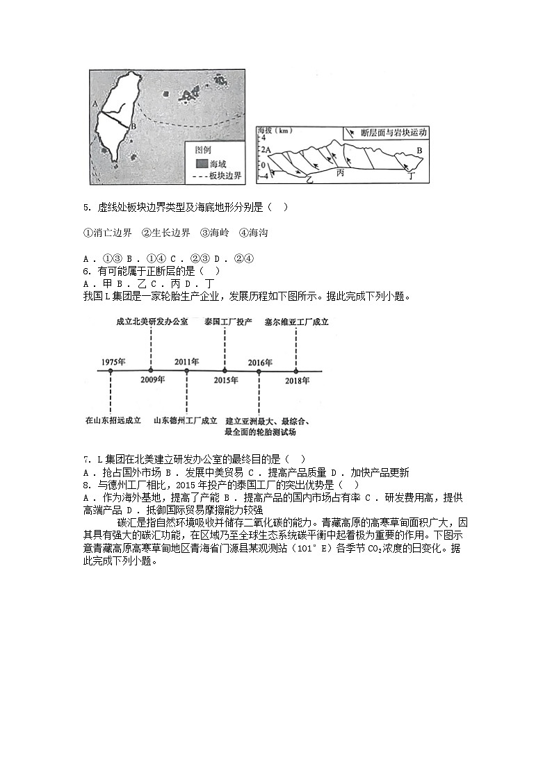 [地理]山东省百师联盟2023-2024学年高二下学期期末联考试题02