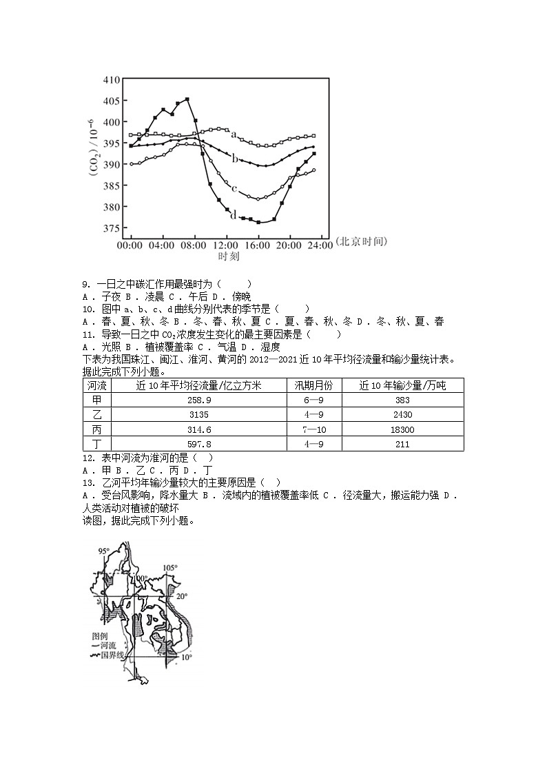 [地理]山东省百师联盟2023-2024学年高二下学期期末联考试题03