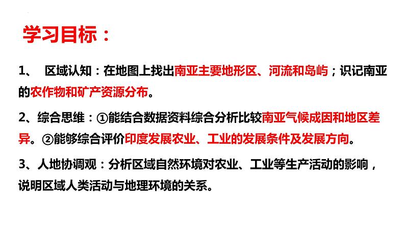 2025届高考地理一轮复习区域地理复习南亚和印度课件02