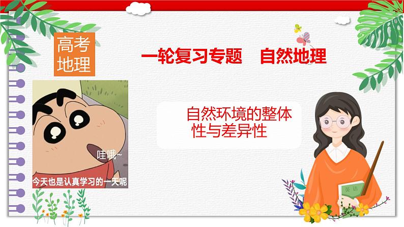 2025届高考地理一轮复习专题自然地理-自然环境的整体性与差异性课件PPT01