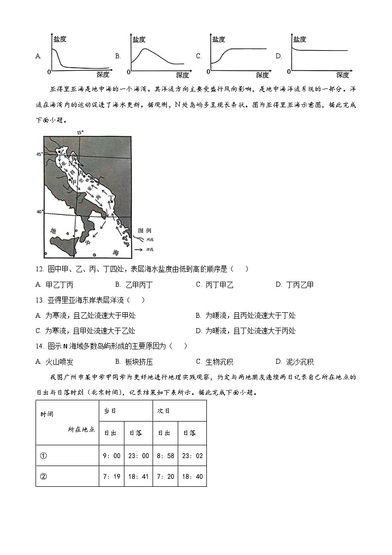 2024贵阳一中高二下学期6月月考试题地理含解析03