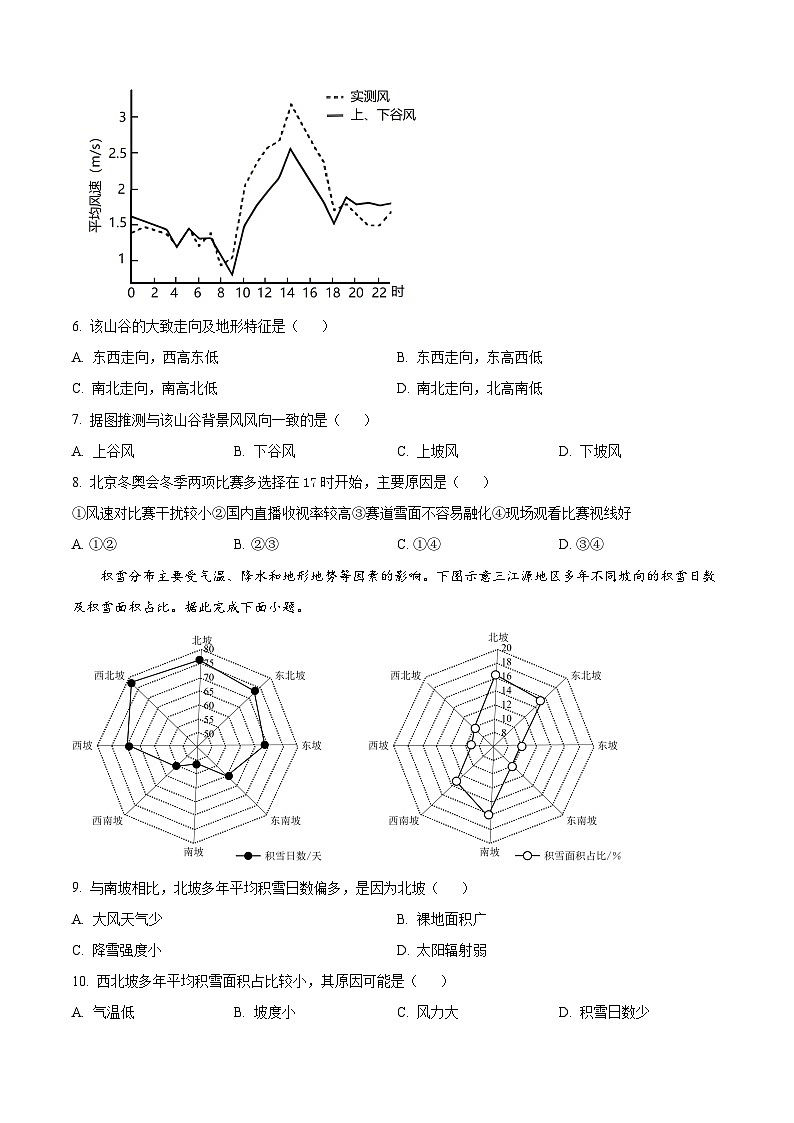 2024泰安二中高二下学期6月月考试题地理含解析03