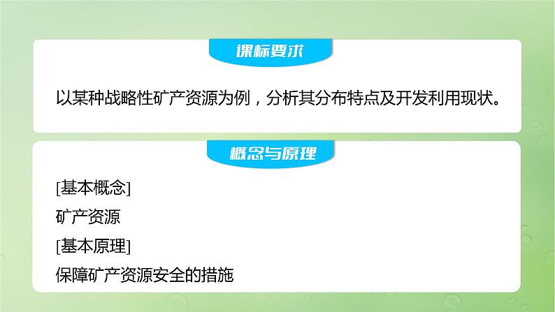 2024届湘教版新教材高考地理一轮复习第四部分第二章自然资源与国家安全课时73矿产资源与国家安全课件02