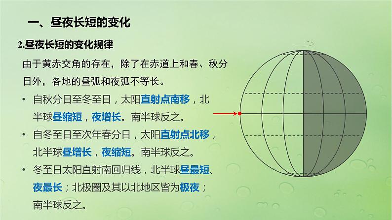 2024届湘教版新教材高考地理一轮复习第一部分自然地理第二章地球的运动第3讲课时11昼夜长短的变化四季的更替课件07