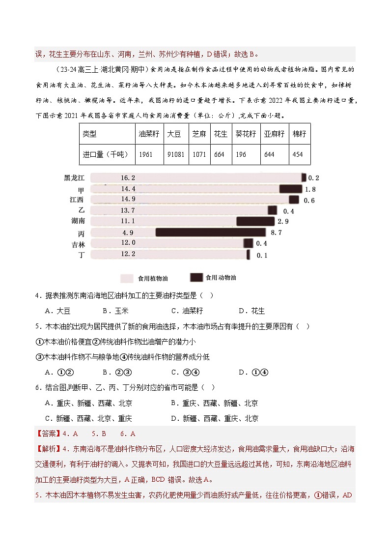 专题25 中国的农业（专项训练）-【必刷题】2025年高考地理一轮复习区域地理专项训练（解析版）第2页