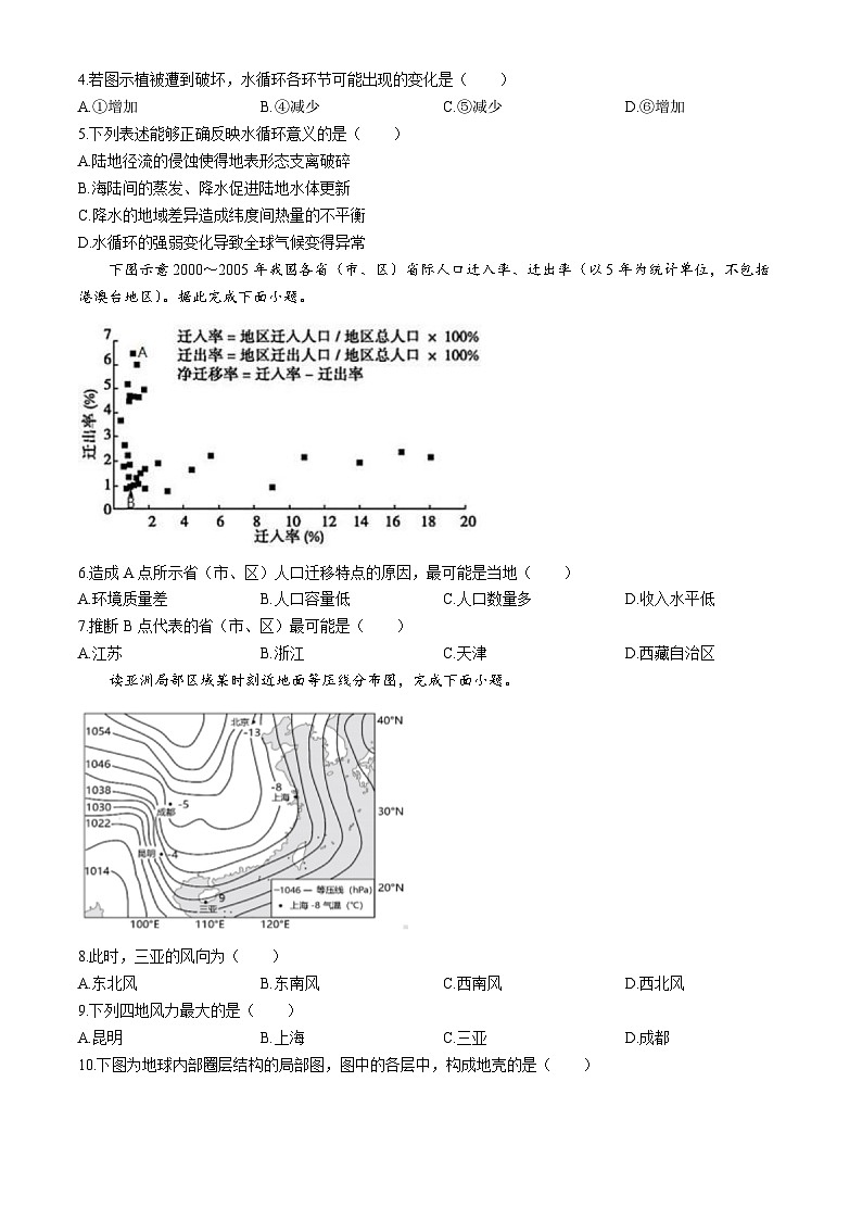 新疆阿克苏地区阿克苏市实验中学2023-2024学年高一下学期期末考试地理试题（含答案）第2页
