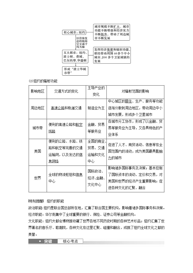 2024届人教新教材高考地理一轮教案第三部分区域发展第三章城市产业与区域发展课时63城市的辐射功能03