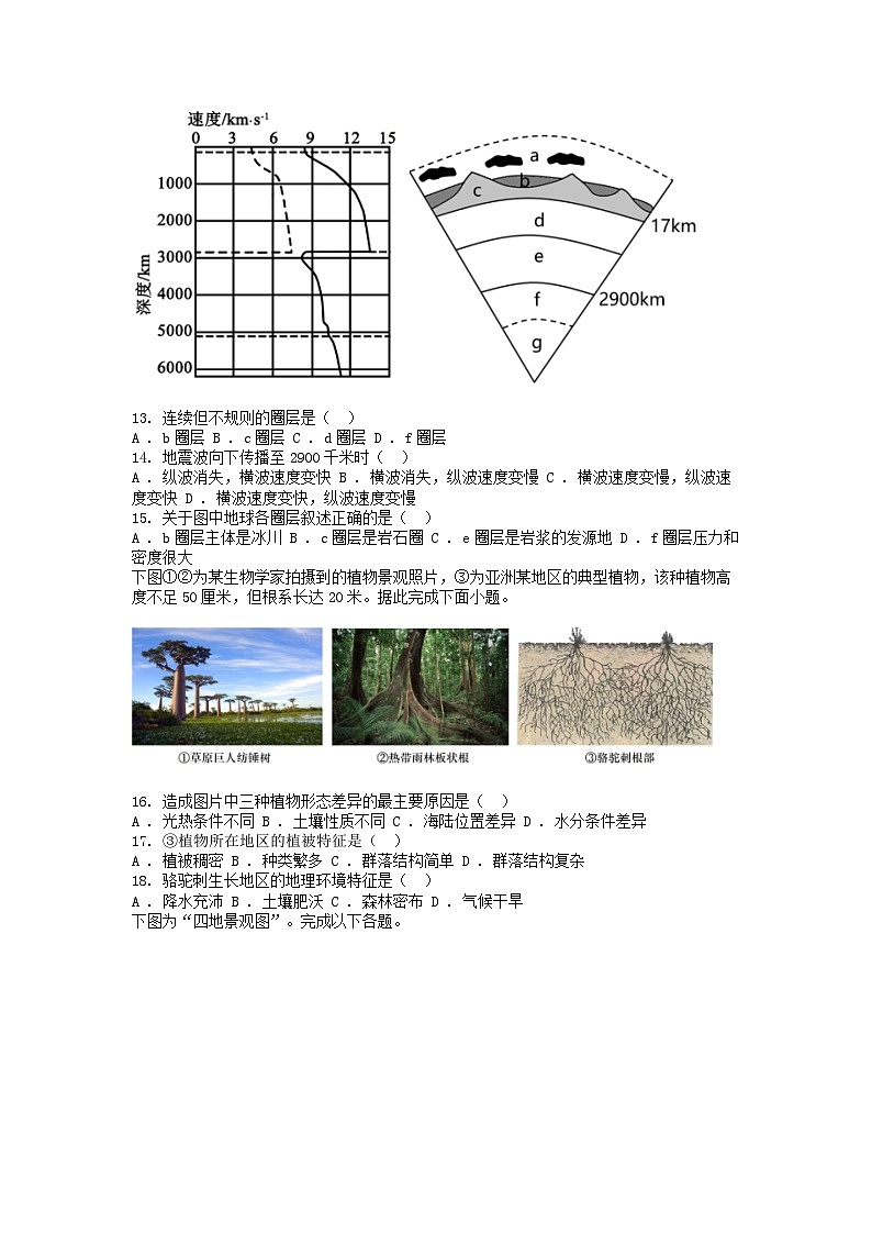 [地理][期中]江苏省盐城市响水县中2023-2024学年高二上学期地理期中试卷(必修)第3页