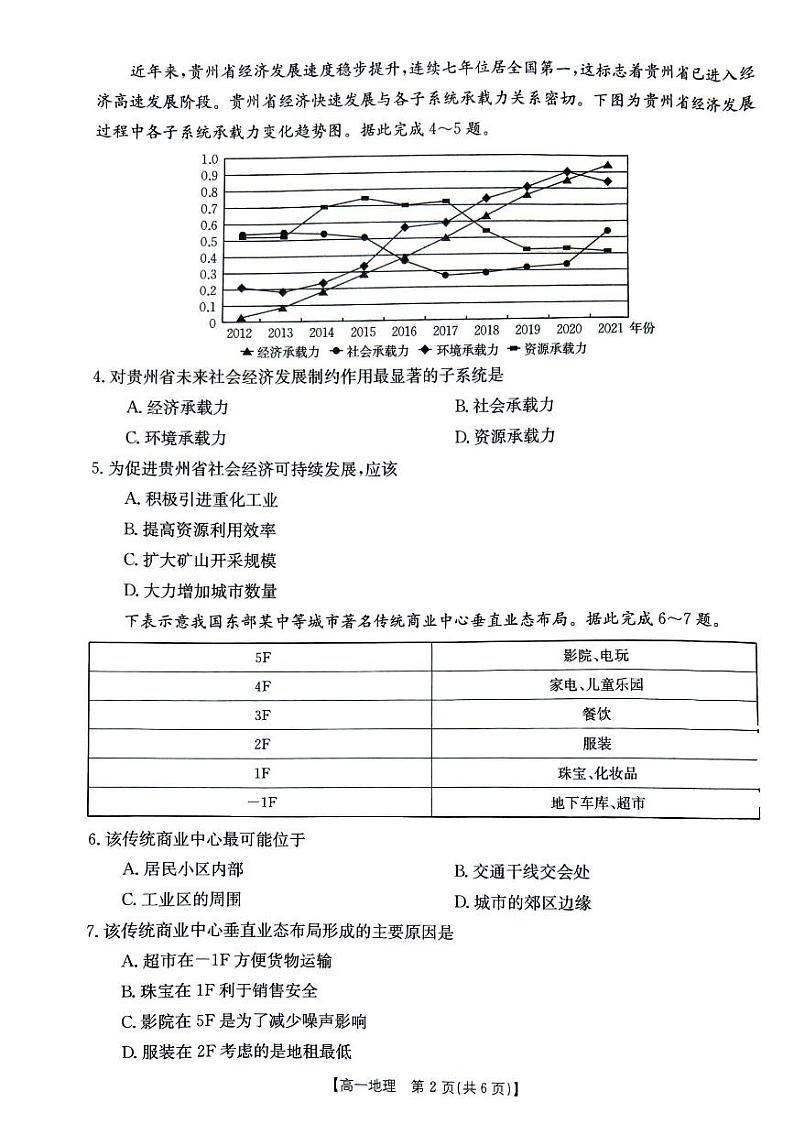 广西钦州市2023-2024学年高一下学期期末教学质量监测地理试题第2页